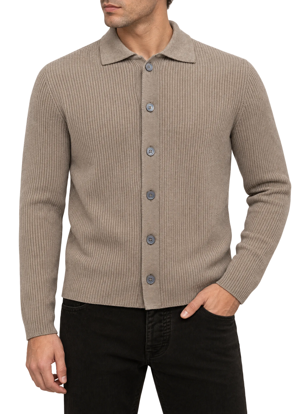 Knoopvest in wol cashmere | FULL_WIDTH |  MODEL | Beige