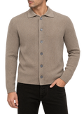 Knoopvest in wol cashmere | FULL_WIDTH |  MODEL | Beige