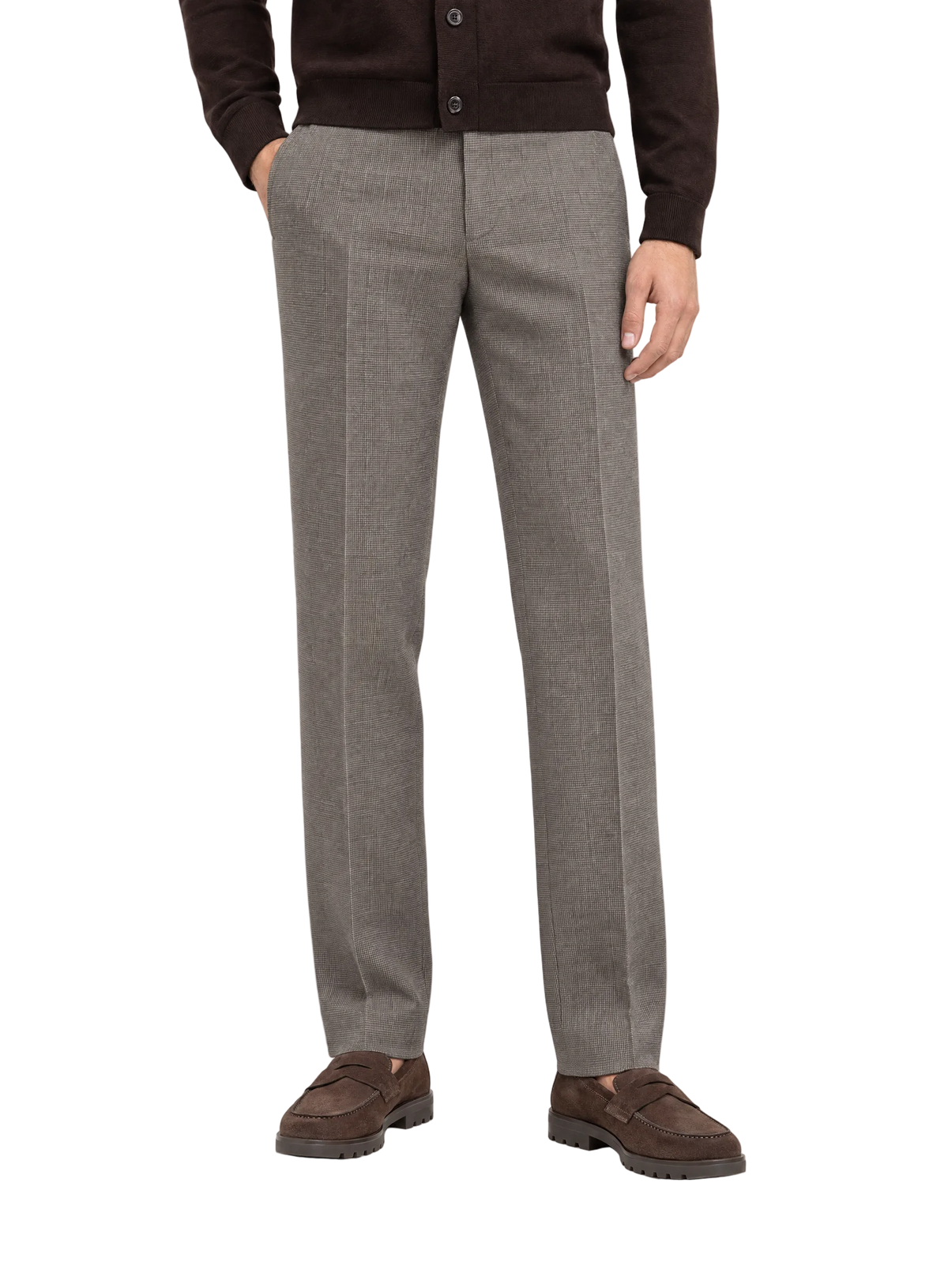 Pantalon in wol stretch | FULL_WIDTH |  MODEL | Bruin