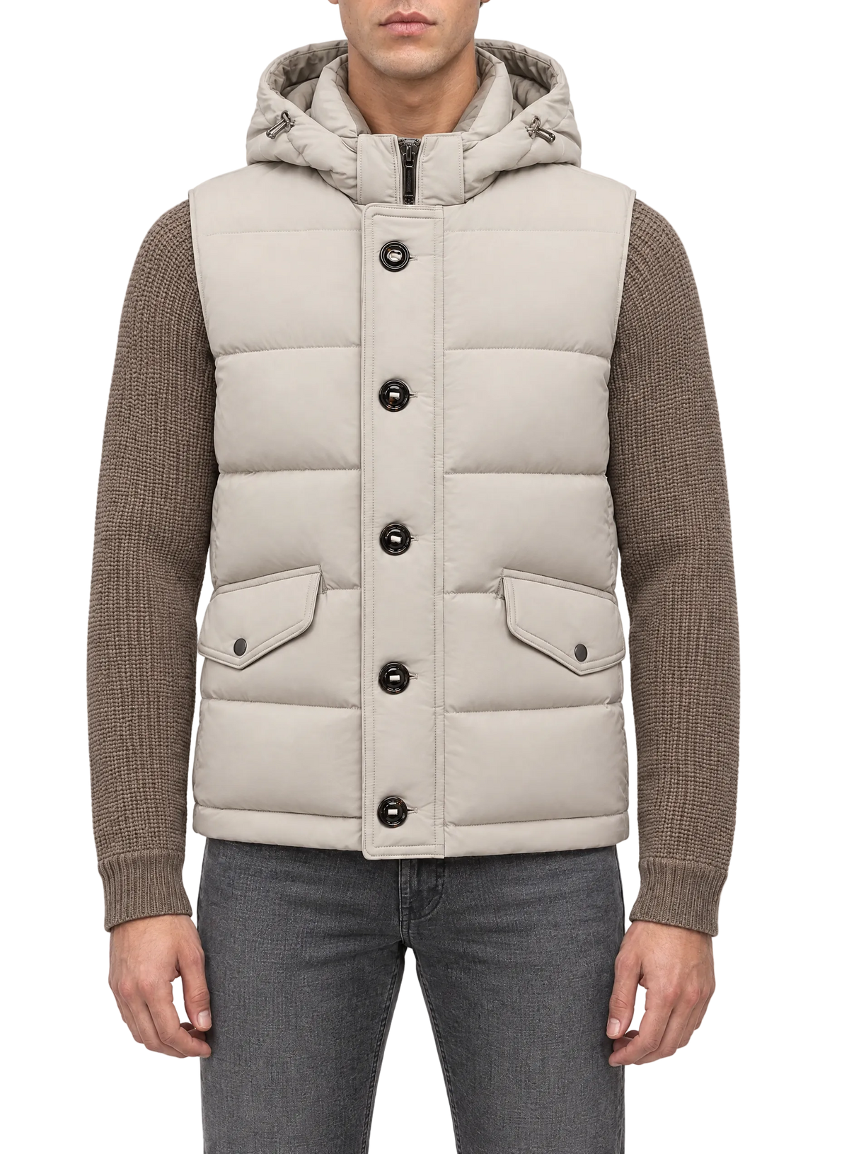 Capuchon jack in cashmere wol technische stof | FULL_WIDTH |  MODEL | Beige