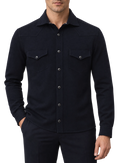 Overshirt in wol | FULL_WIDTH |  MODEL | BLUE NAVY