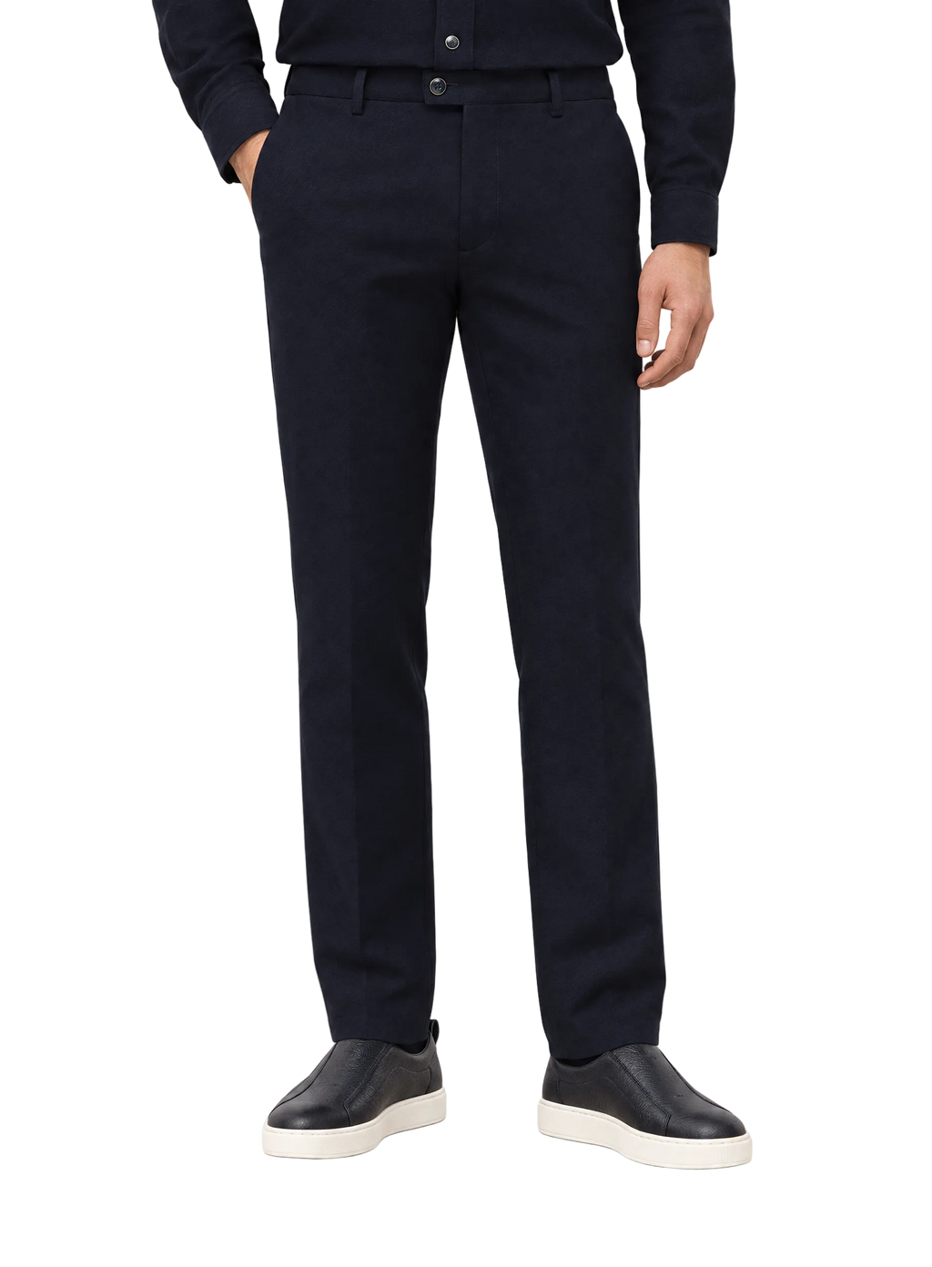 Broek in wol | FULL_WIDTH |  MODEL | BLUE NAVY
