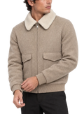 Bomberjack in wol | FULL_WIDTH |  MODEL | Beige