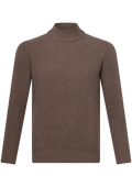 Mockneck trui van merino wol | TAUPE