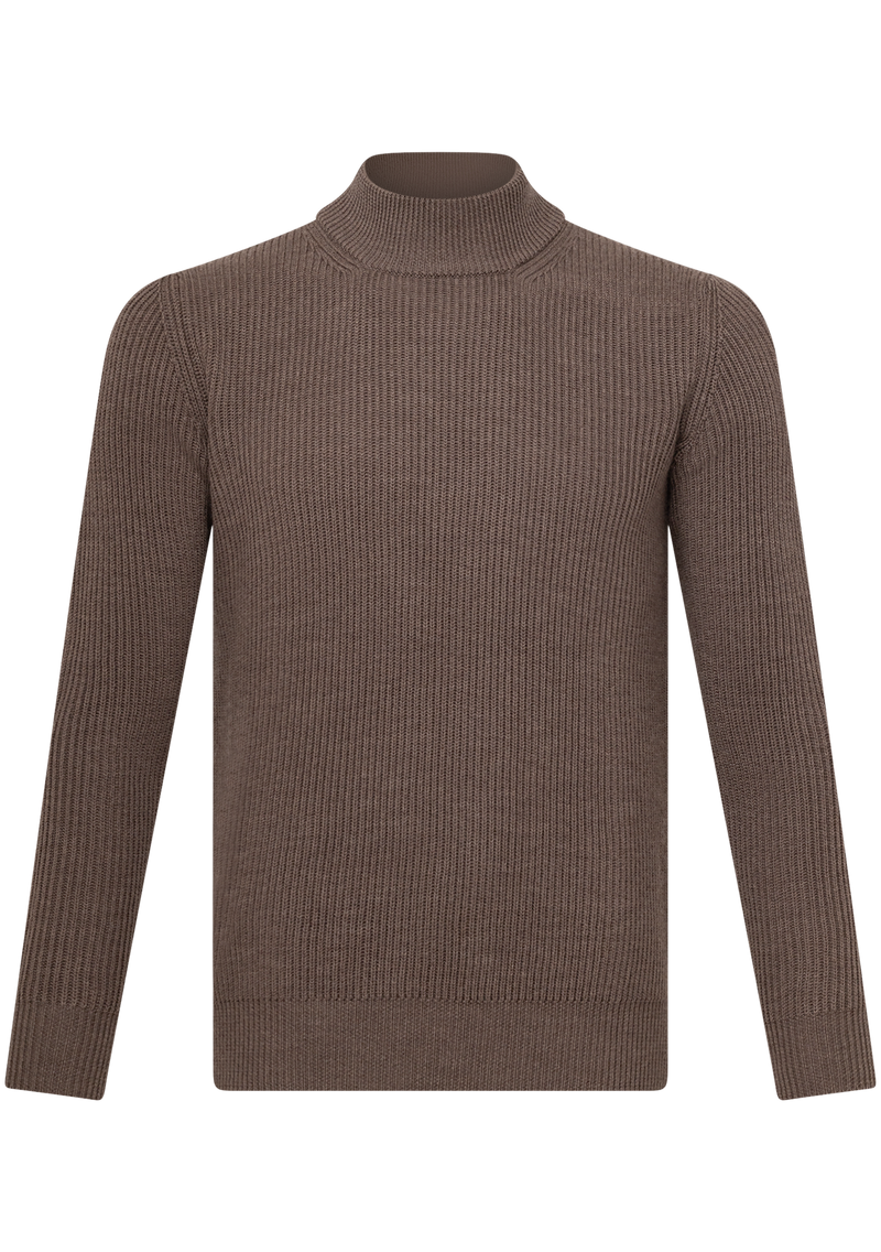 Mockneck sweater made of merino wool