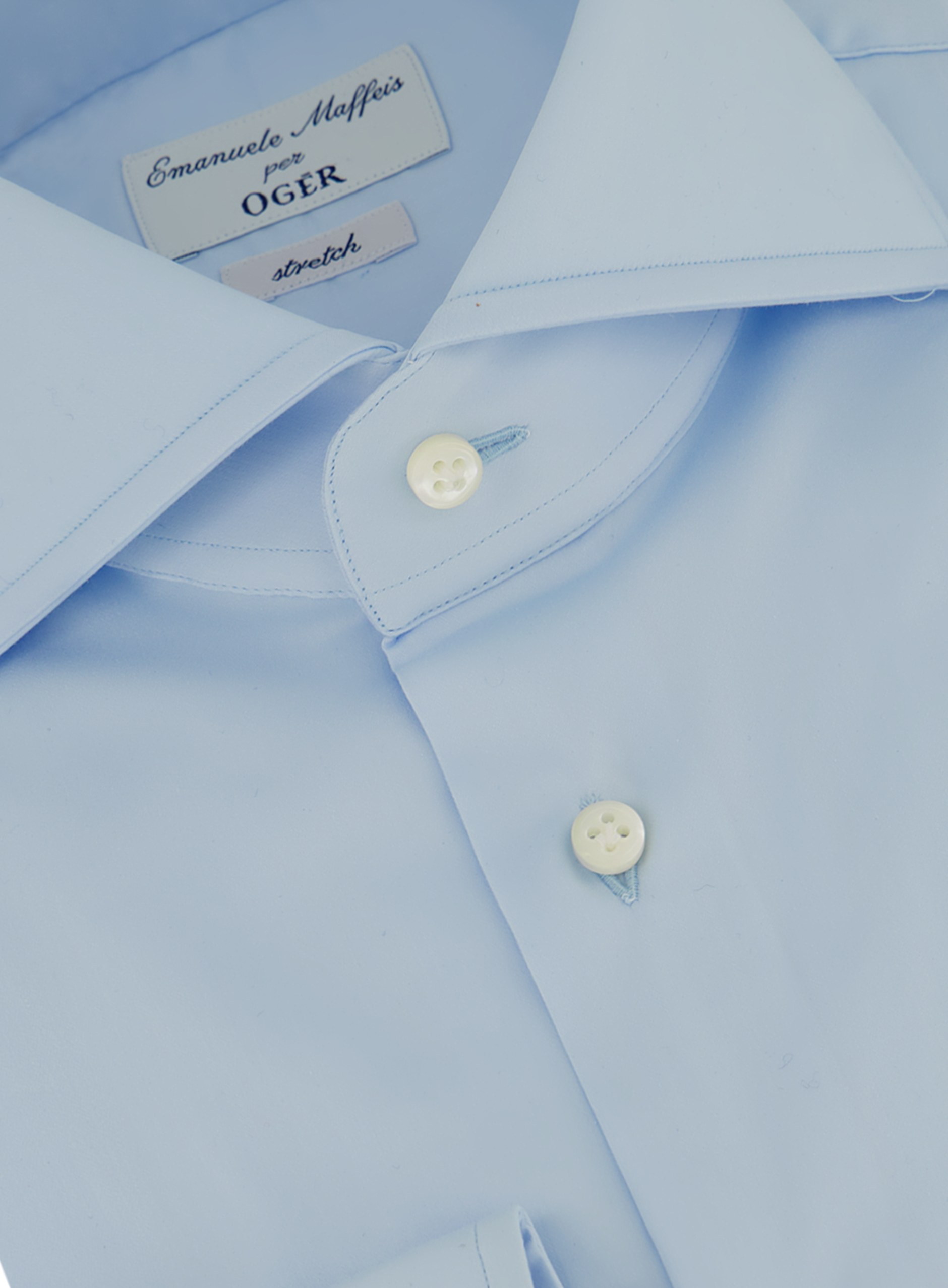 Stretch shirt van katoen | FULL_WIDTH | L.Blauw