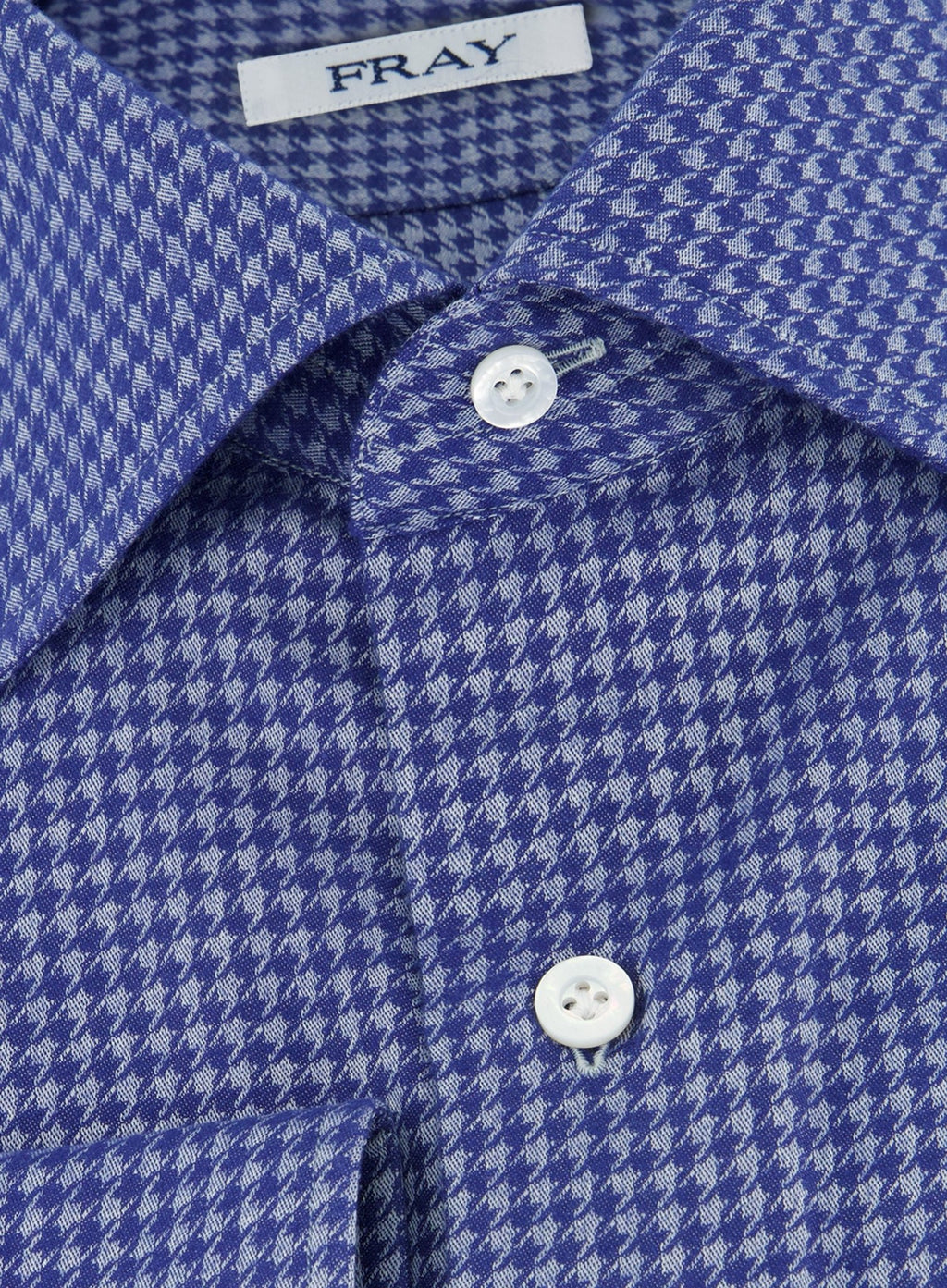 Gabriel pied-de-poule shirt van katoen | FULL_WIDTH | Blauw