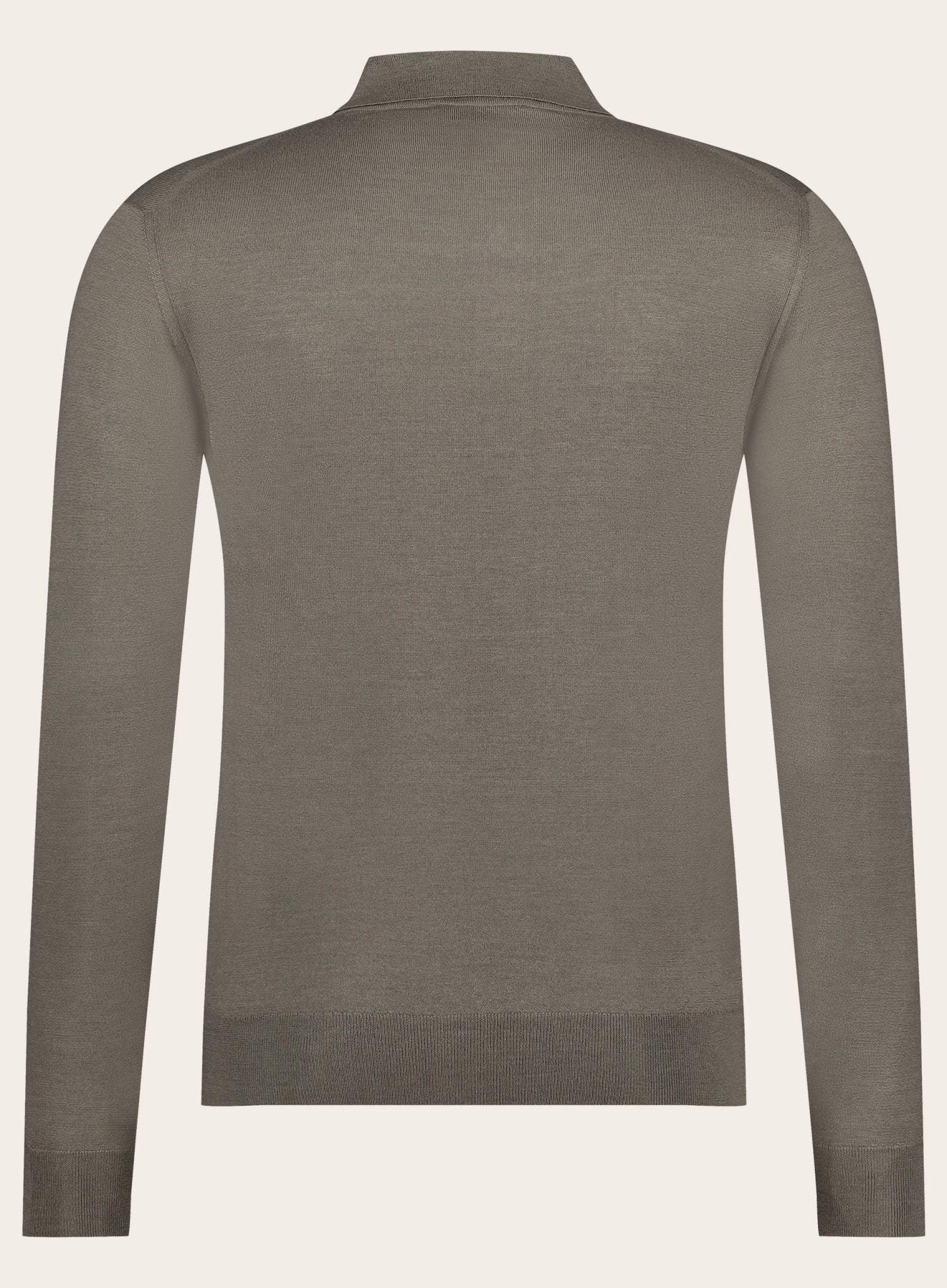 Poloshirt van cashmere en zijde | Taupe