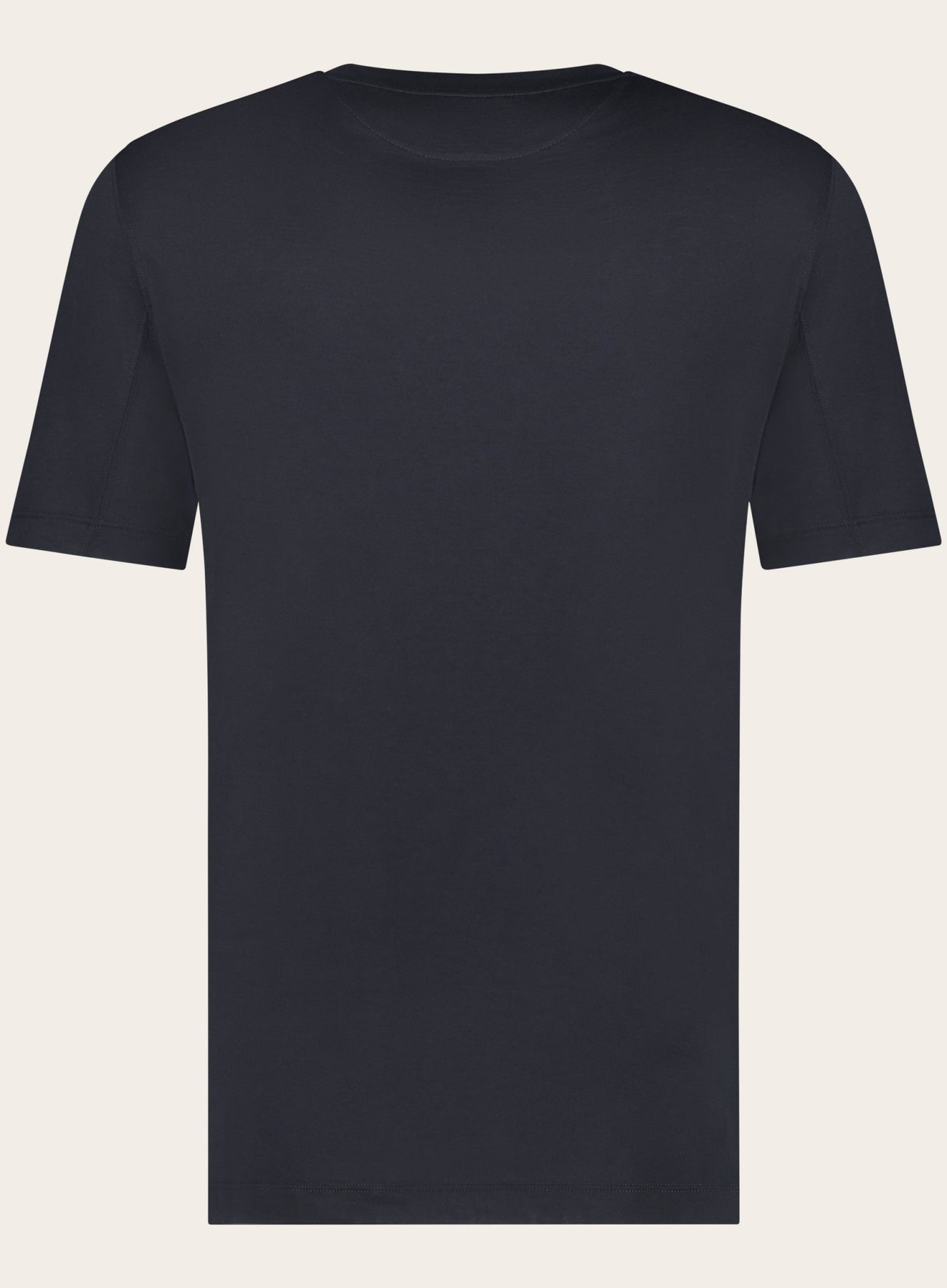 T-shirt van zijde en katoen | BLUE NAVY