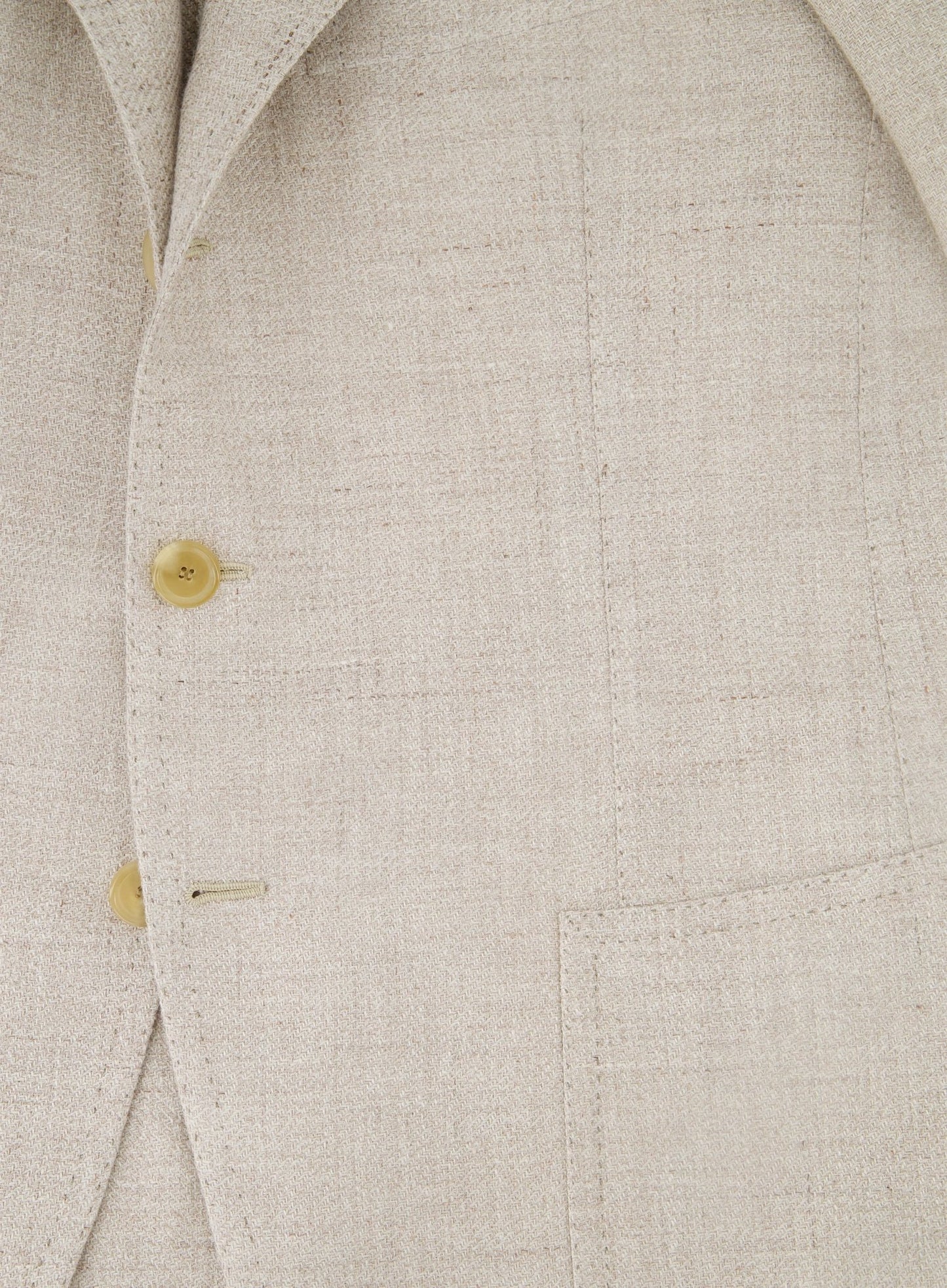 Handgemaakt jasje van linnen, zijde en katoen | Beige