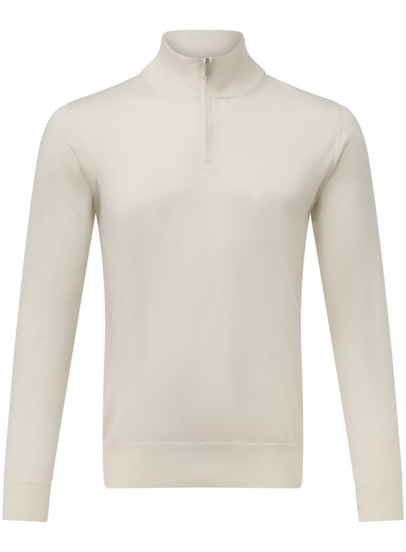 Halbzipper-Strickjacke aus Kaschmir und Seide