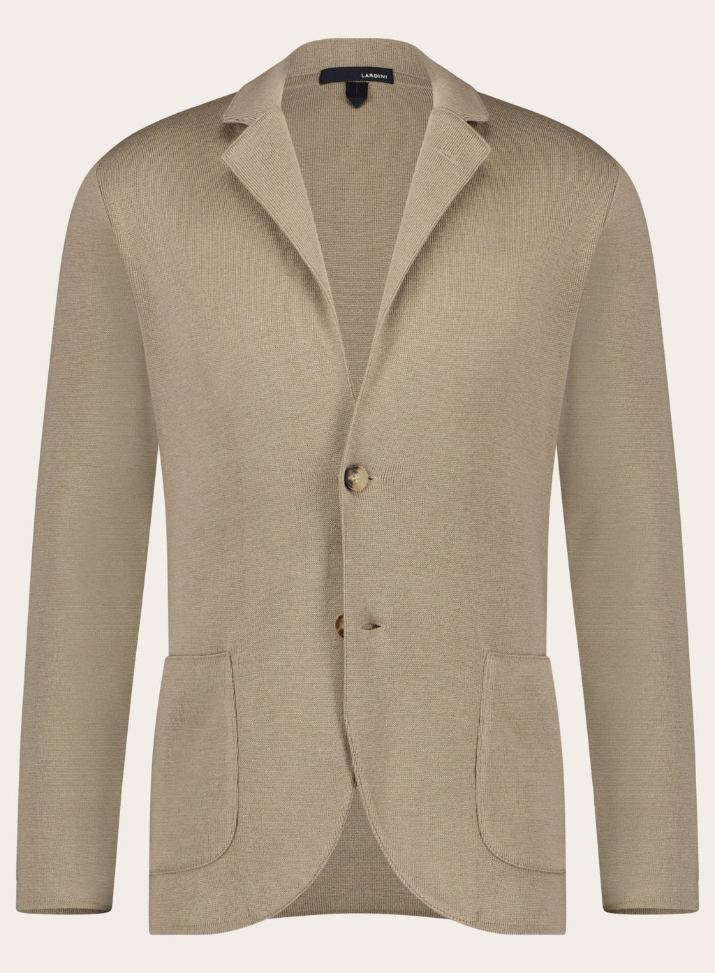 Regular-fit wollen-zijden jasje | Beige
