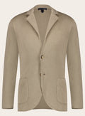 Regular-fit wollen-zijden jasje | Beige