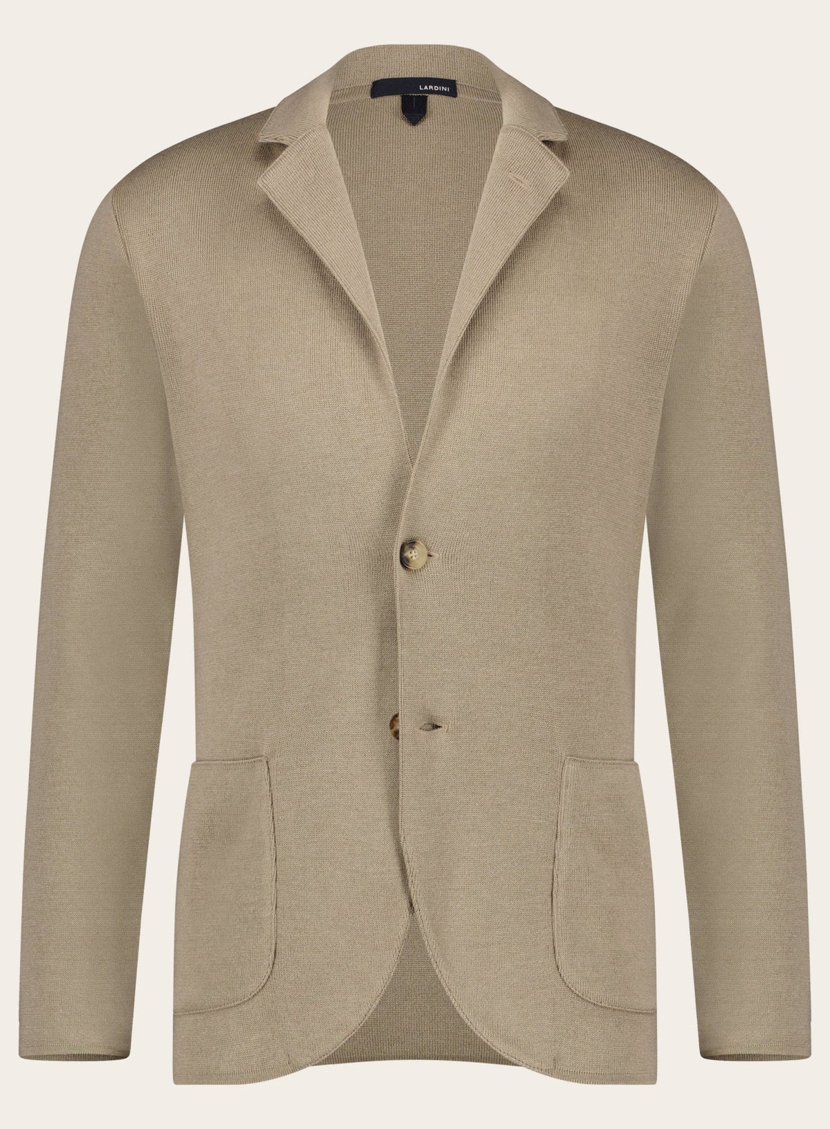 Regular-fit wollen-zijden jasje | Beige