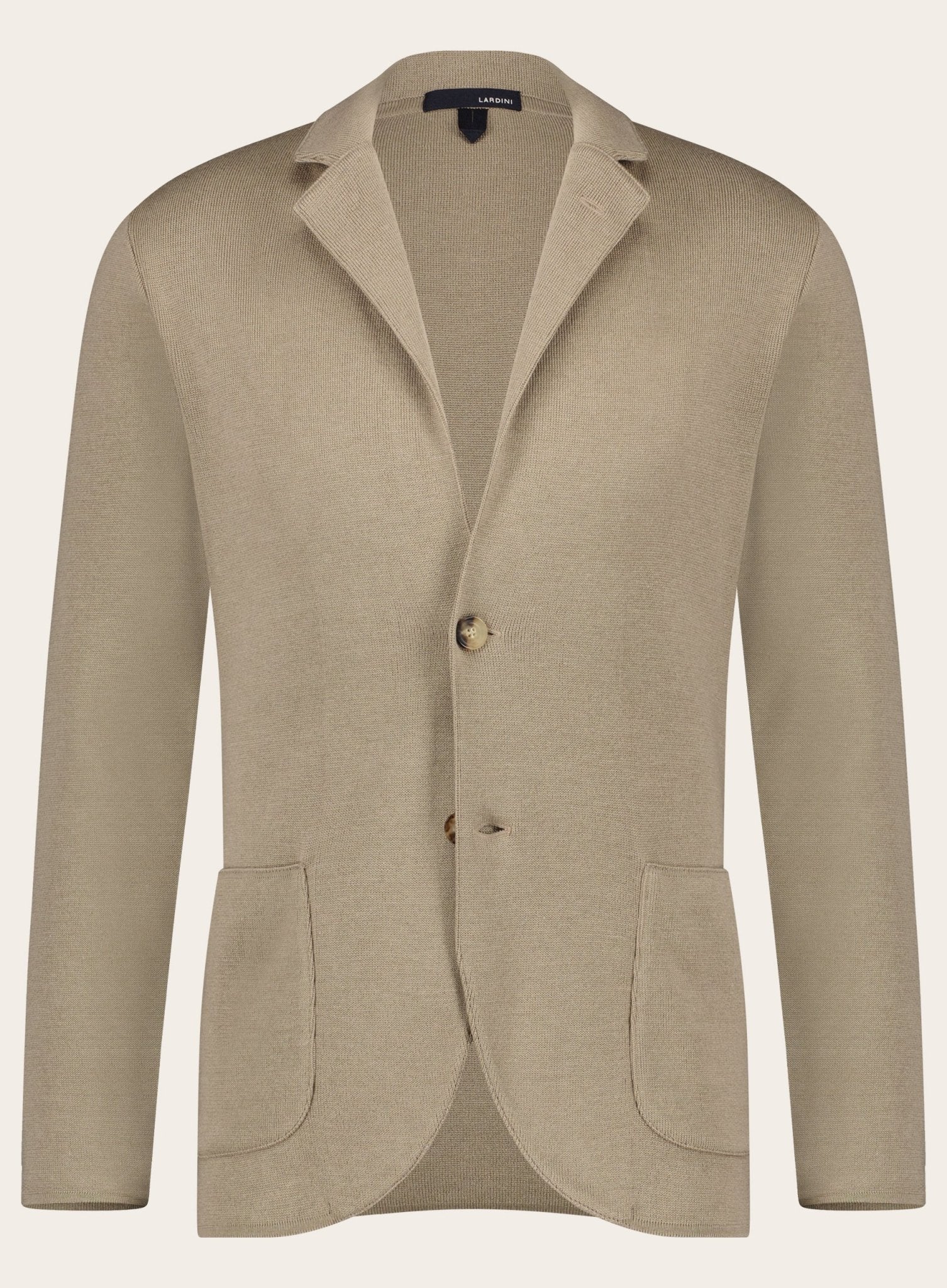 Regular-fit wollen-zijden jasje | Beige