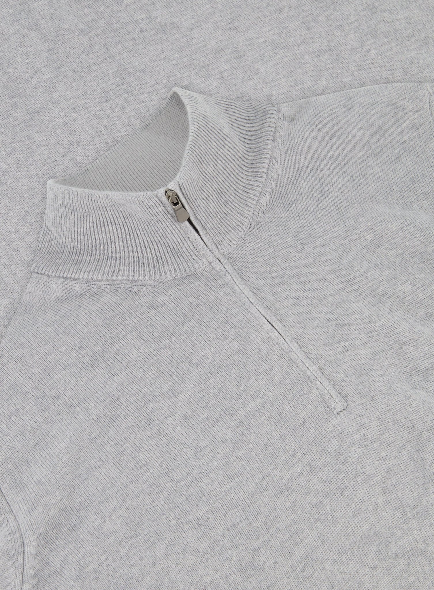 Half-zip van wol en cashmere | L.Grijs