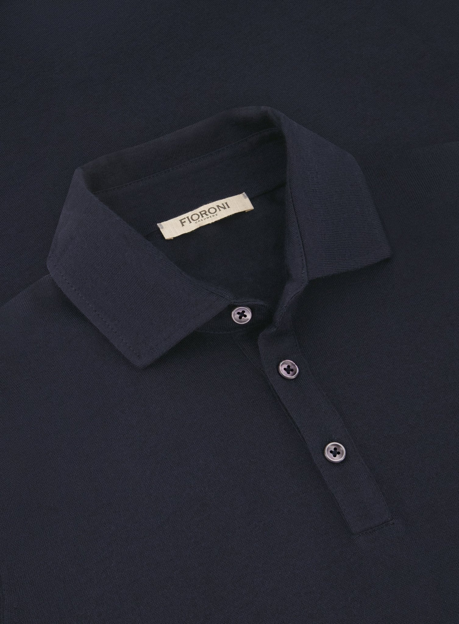 Poloshirt van cashmere | BLUE NAVY