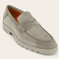 Rock penny loafers van kalfssuède | TAUPE