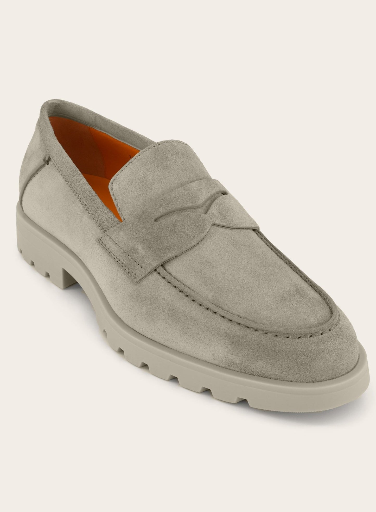 Rock penny loafers van kalfssuède | TAUPE