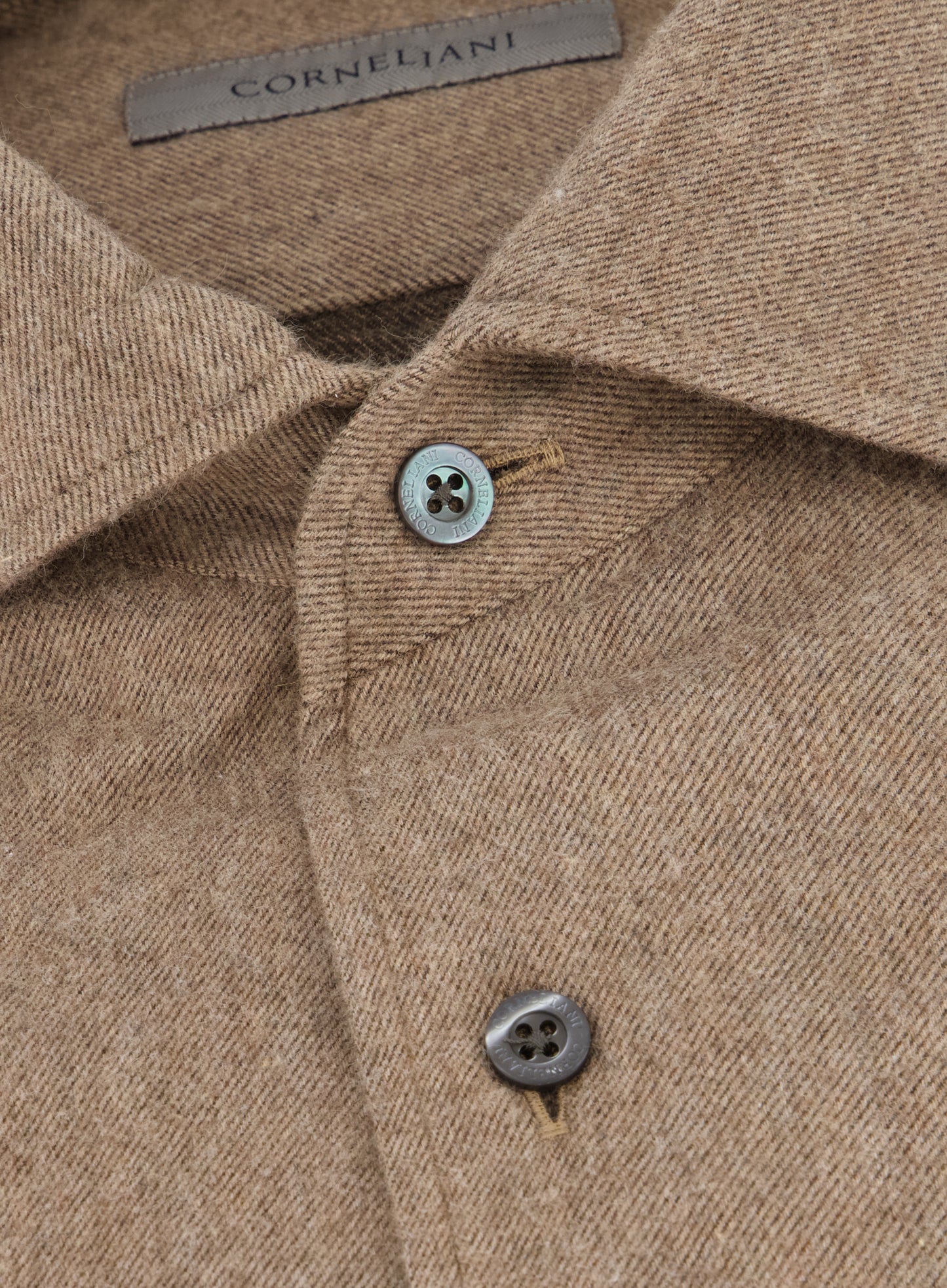 Slim-fit shirt van katoen en cashmere | TAUPE