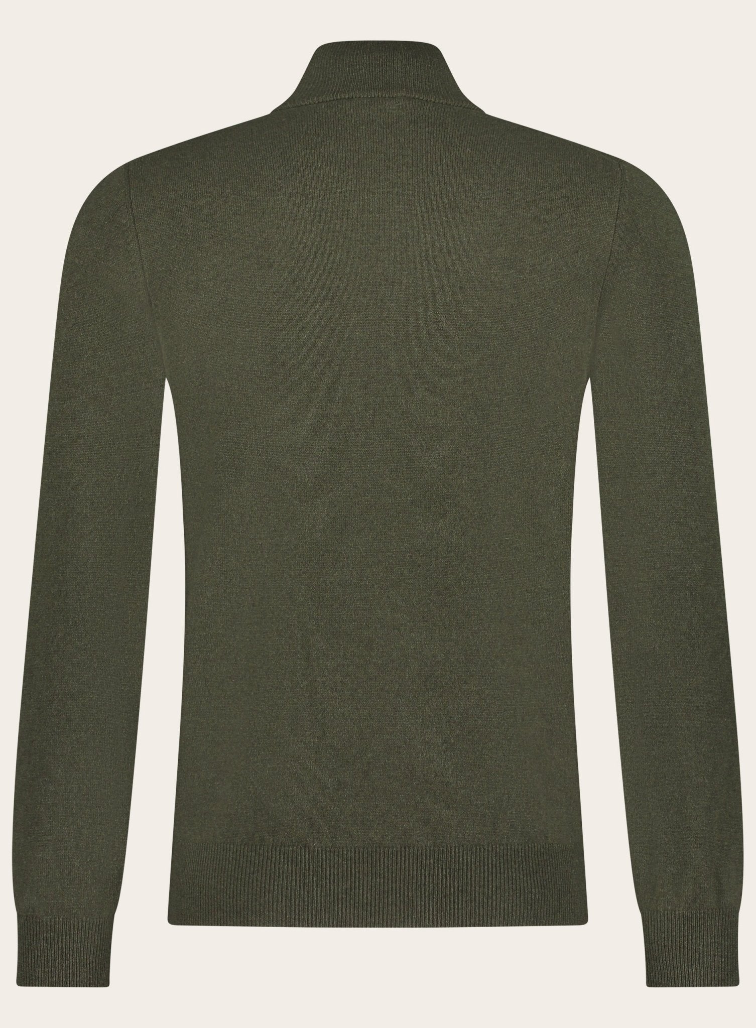 Half-zip van wol en cashmere | Groen