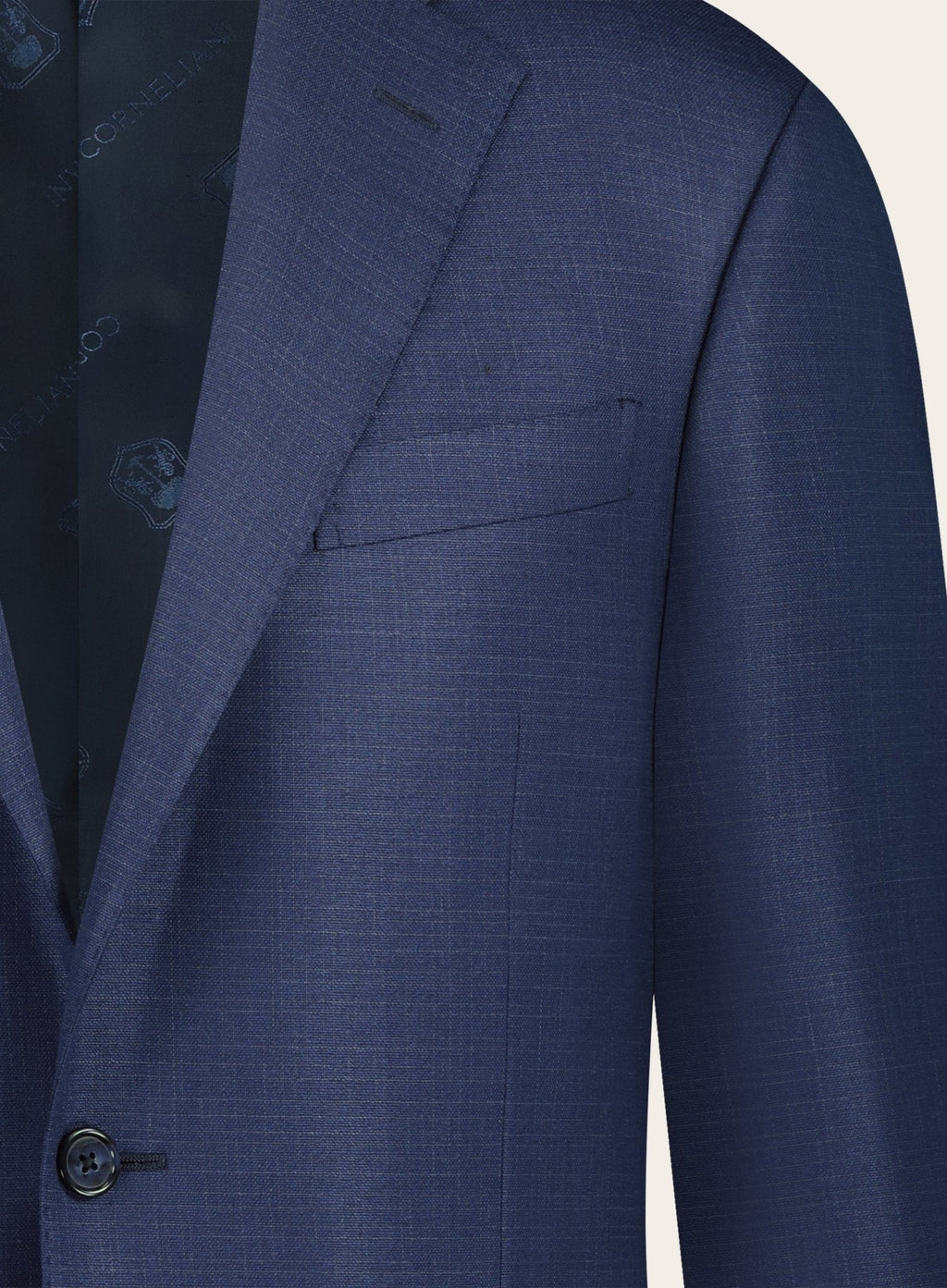 Hopsack pak in wol-zijde | BLUE NAVY