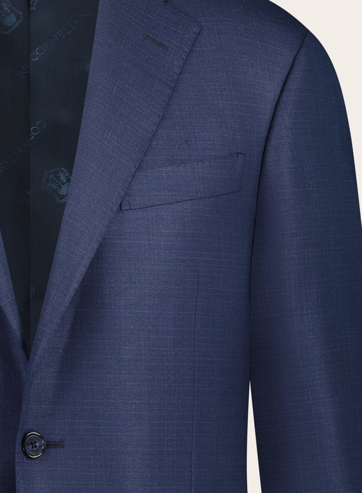 Hopsack pak in wol-zijde | BLUE NAVY