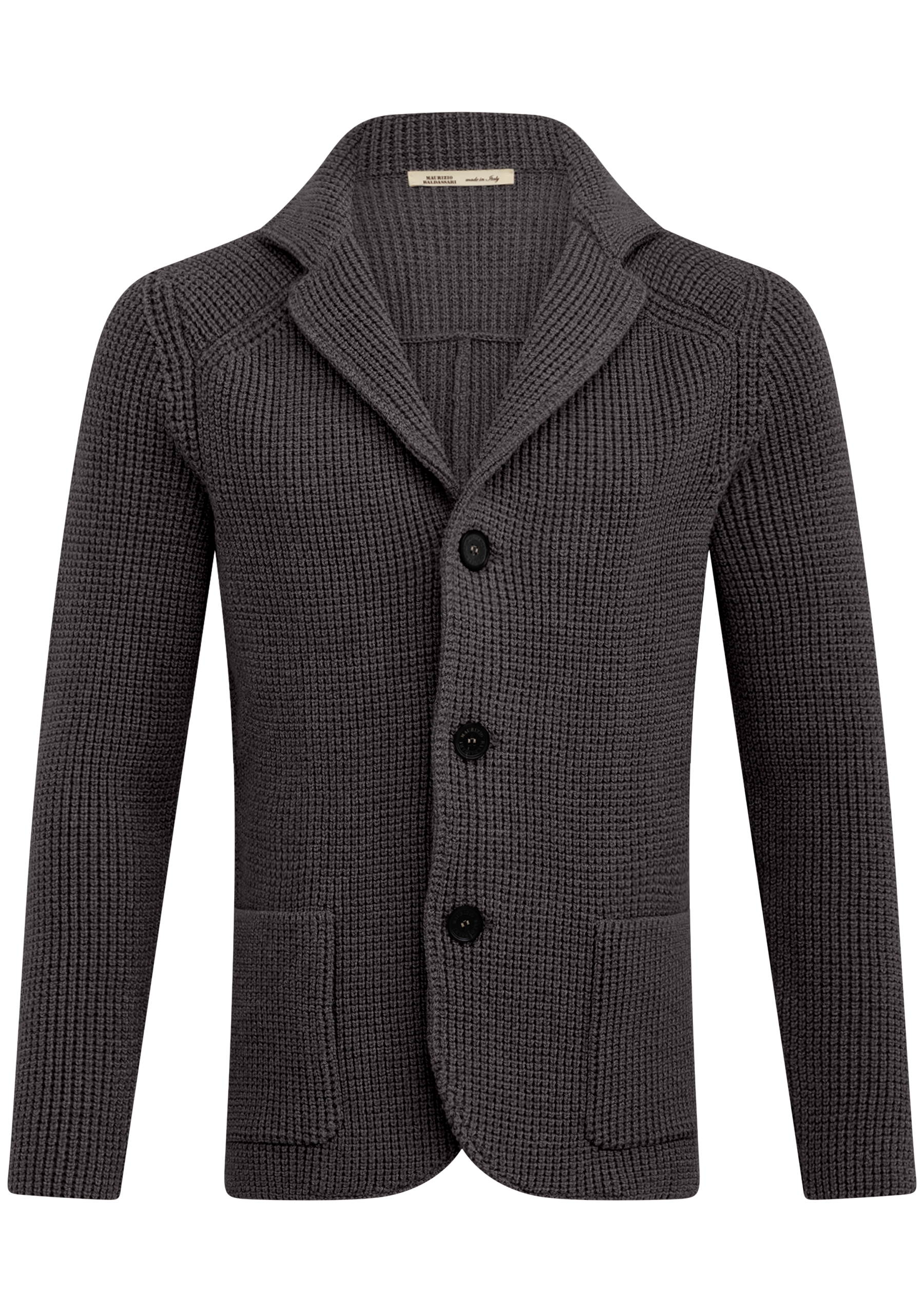 Knitted cardigan van scheerwol | TAUPE