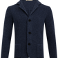 Knitted cardigan van scheerwol | BLAUW MELEE