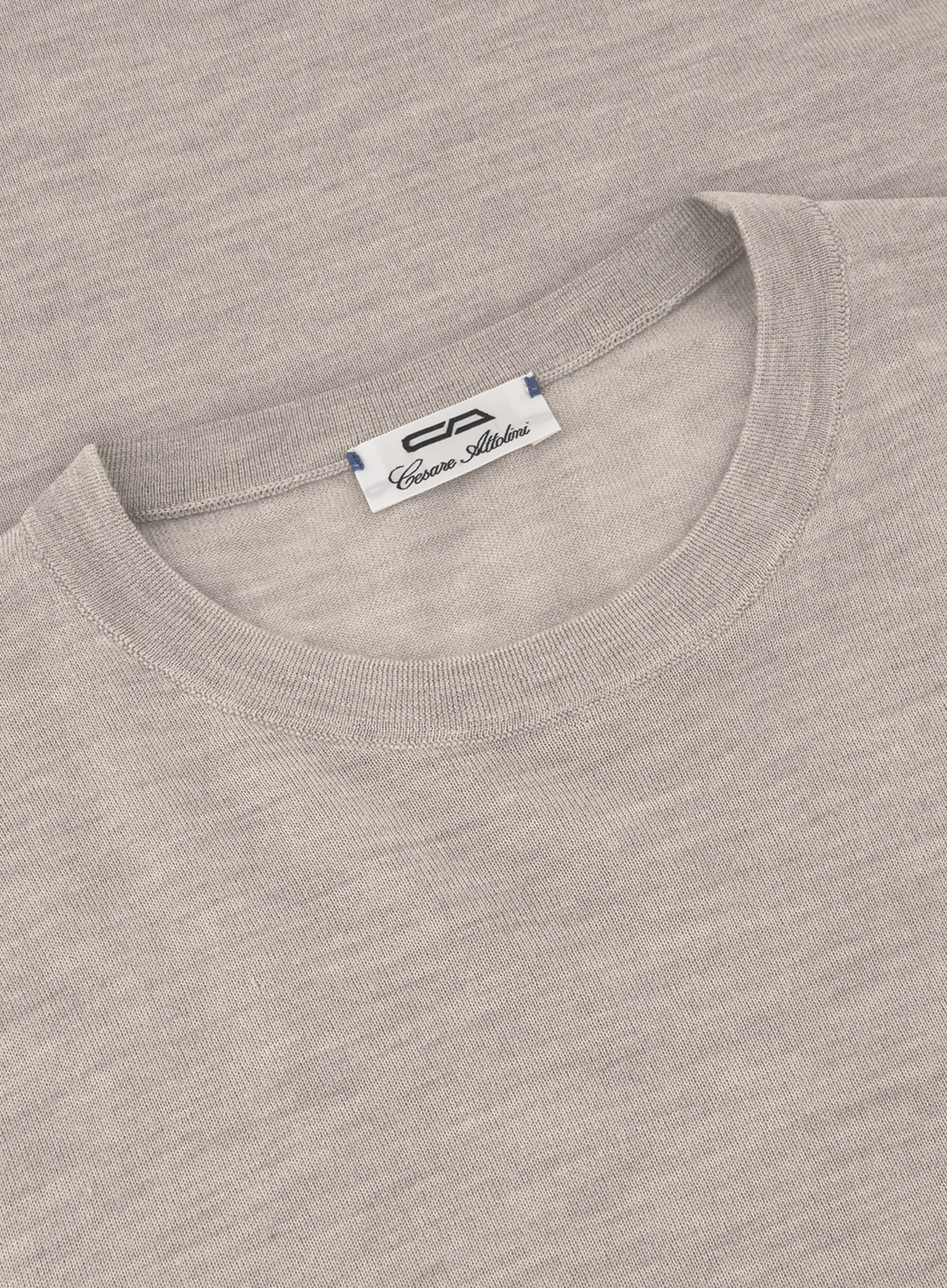 T-shirt van cashmere en zijde | Beige