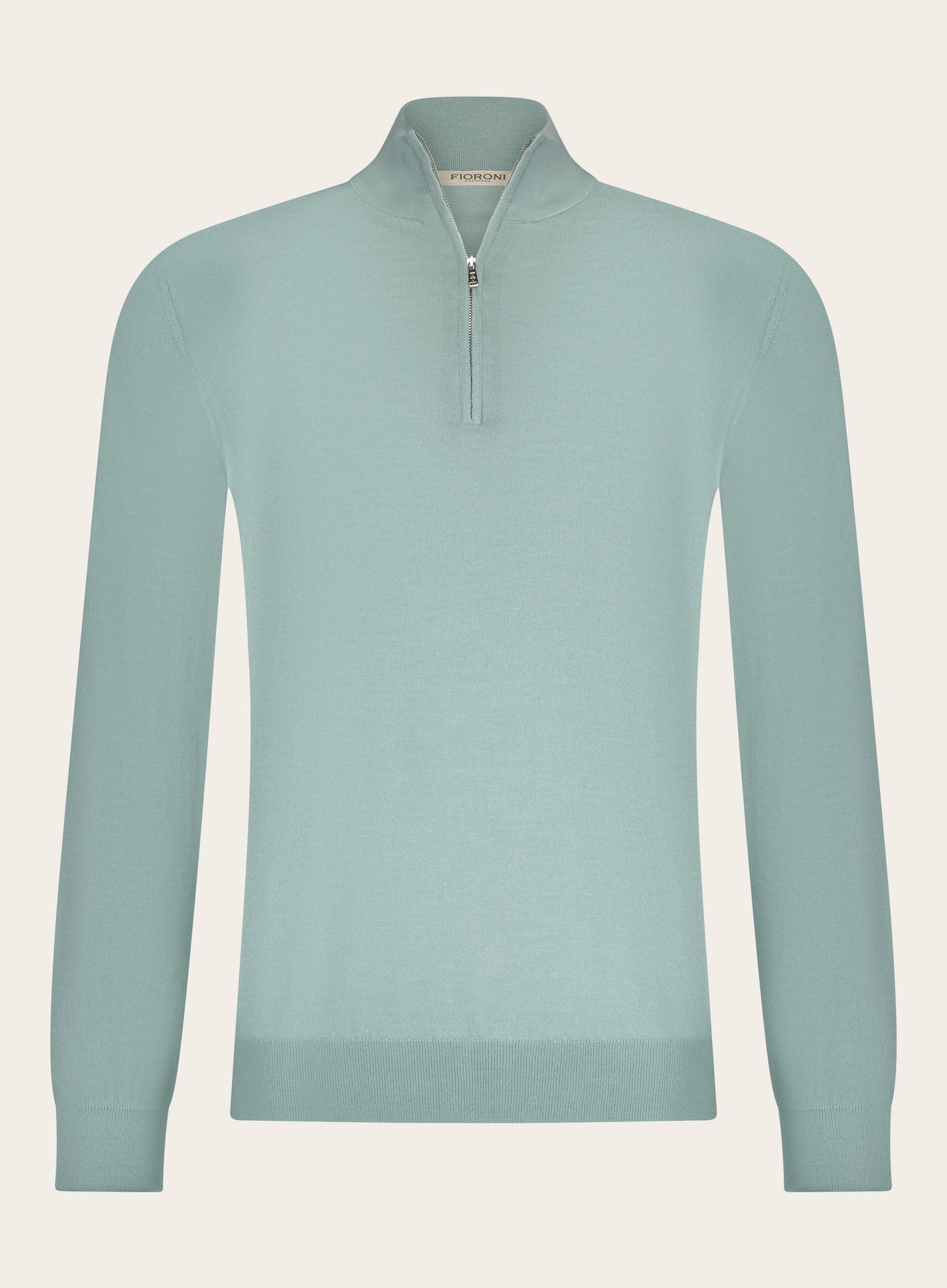 Half-zip ritsvest van cashmere en zijde | Groen