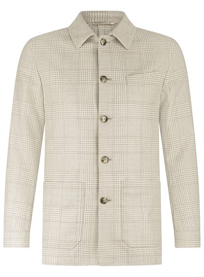 Shirt jacket van wol | TAUPE BEIGE