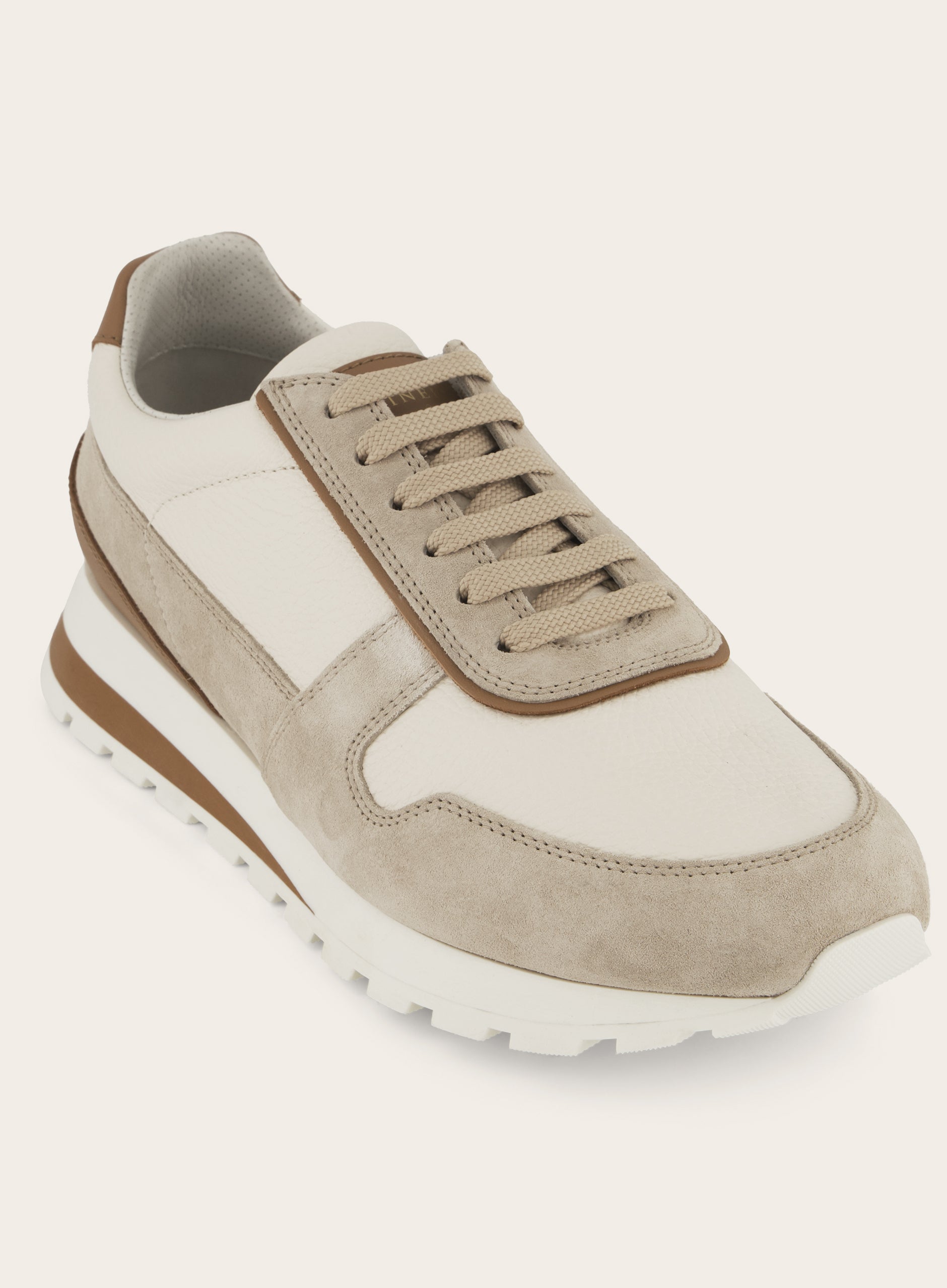 Sneakers van leer | Beige