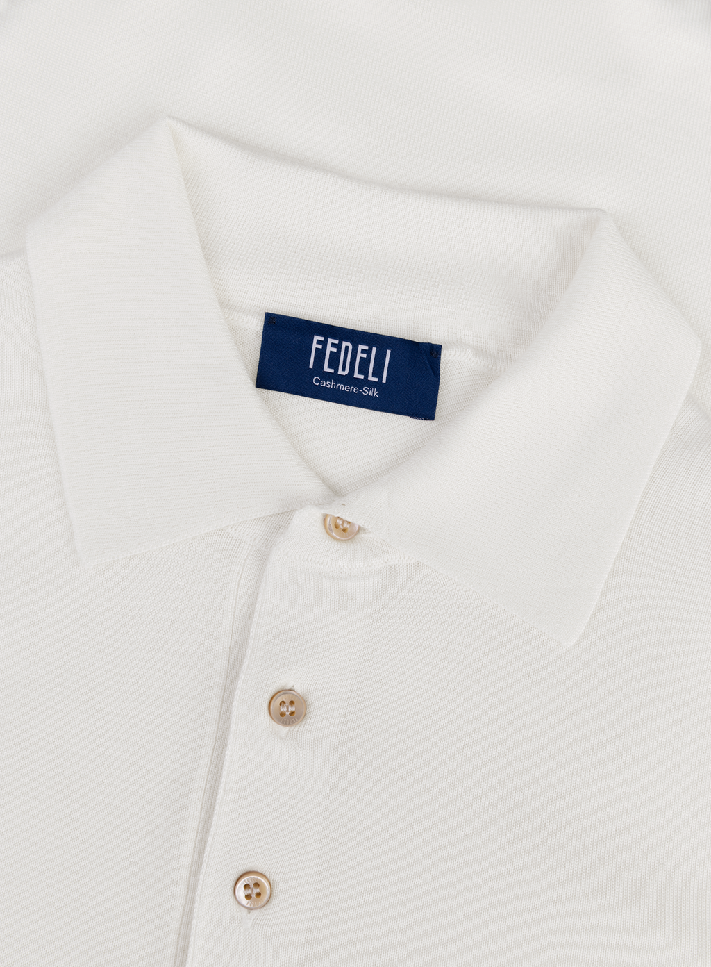 Polo van cashmere en zijde | FULL_WIDTH | Off-White