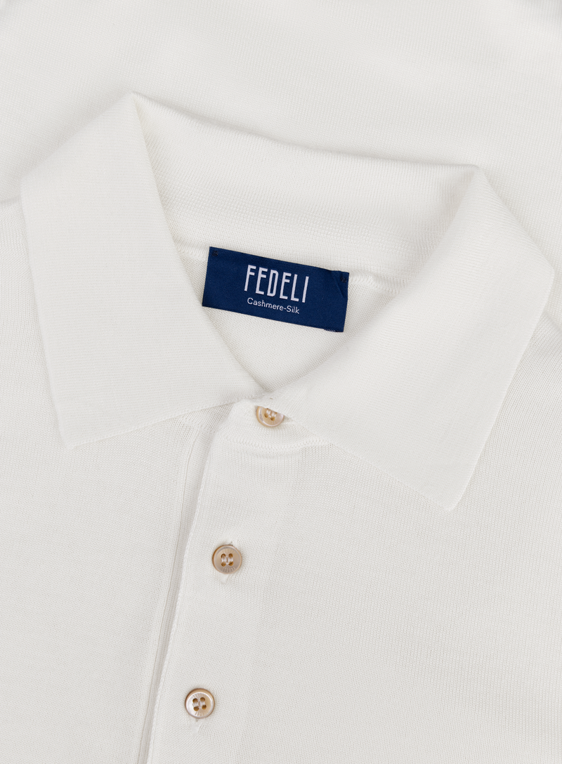 Polo van cashmere en zijde | FULL_WIDTH | Off-White