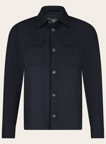 Overshirt van katoen, cashmere en zijde | BLUE NAVY