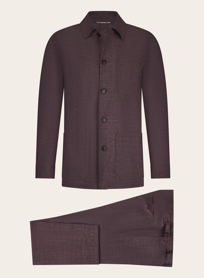 Pak met shirt jacket | Bordeaux