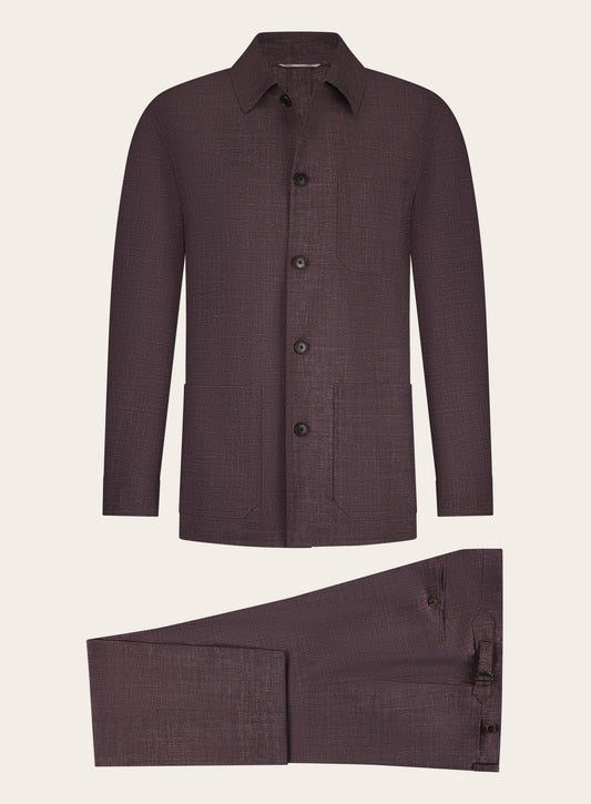 Pak met shirt jacket | Bordeaux