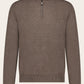 Slim-fit half-zip trui van wol en cashmere | TAUPE
