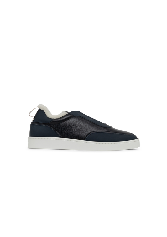 Leisure sneakers van leer | BLUE NAVY
