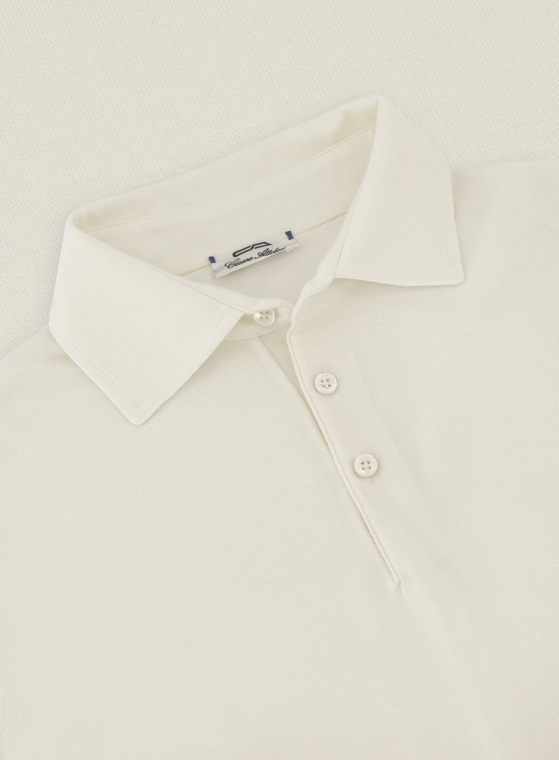 Poloshirt van cashmere en zijde | ROOM-WIT