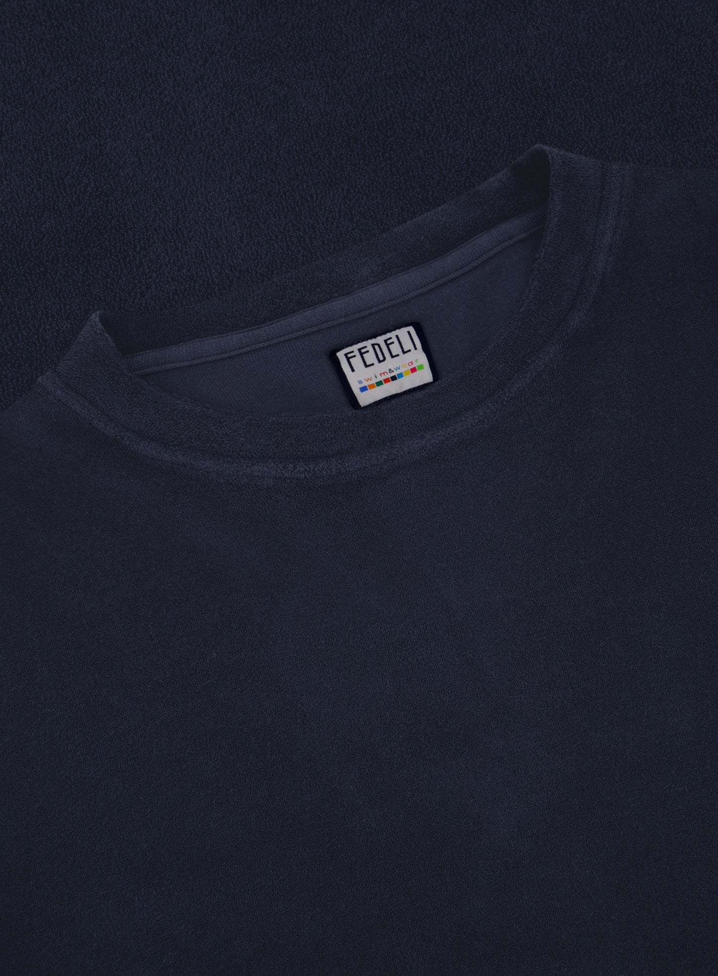 Terry badstof t-shirt van katoen | BLUE NAVY