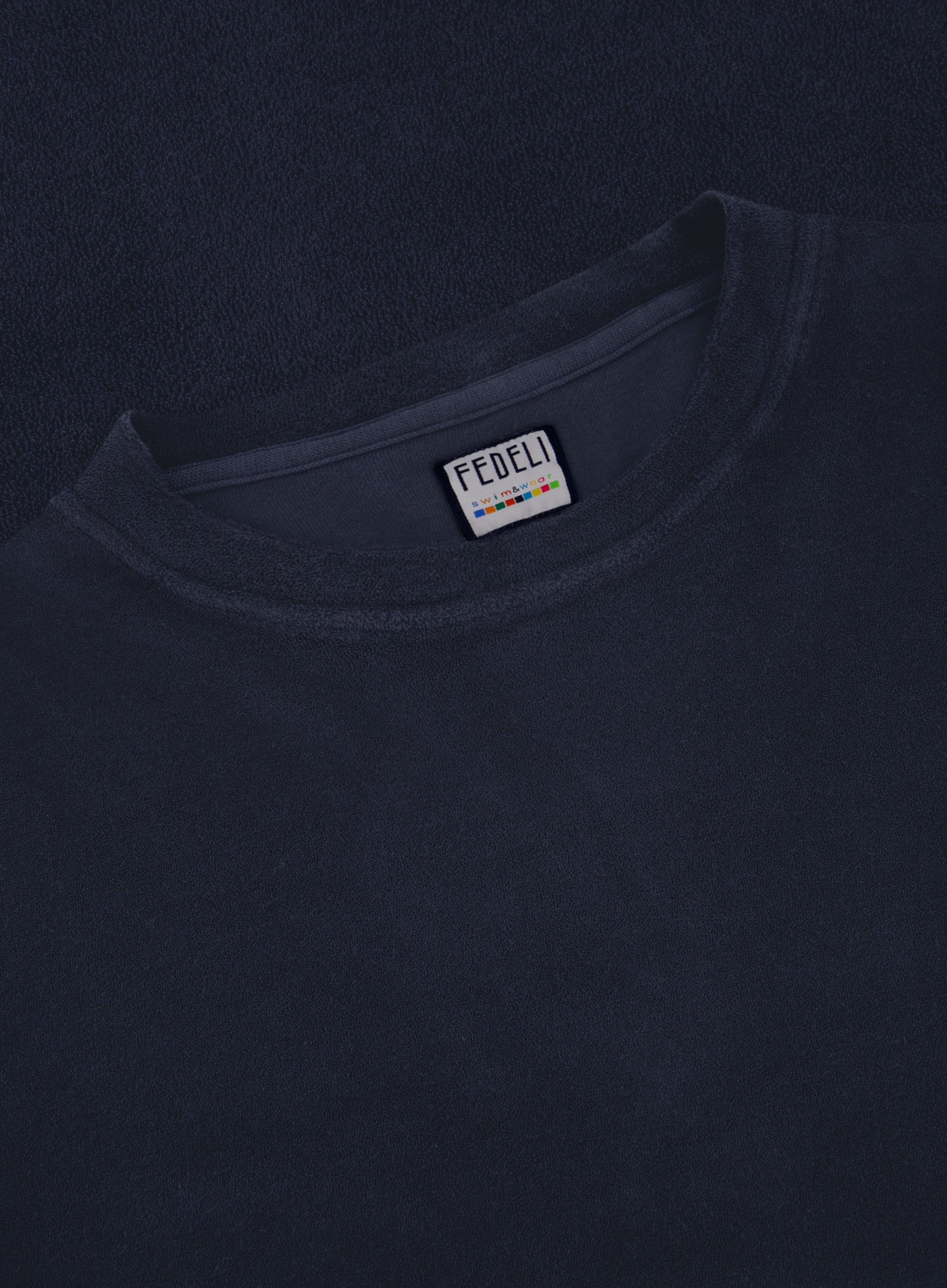 Terry badstof t-shirt van katoen | BLUE NAVY