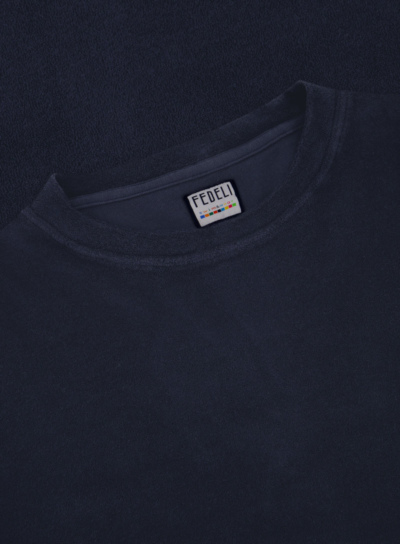 Terry badstof t-shirt van katoen | FULL_WIDTH | BLUE NAVY