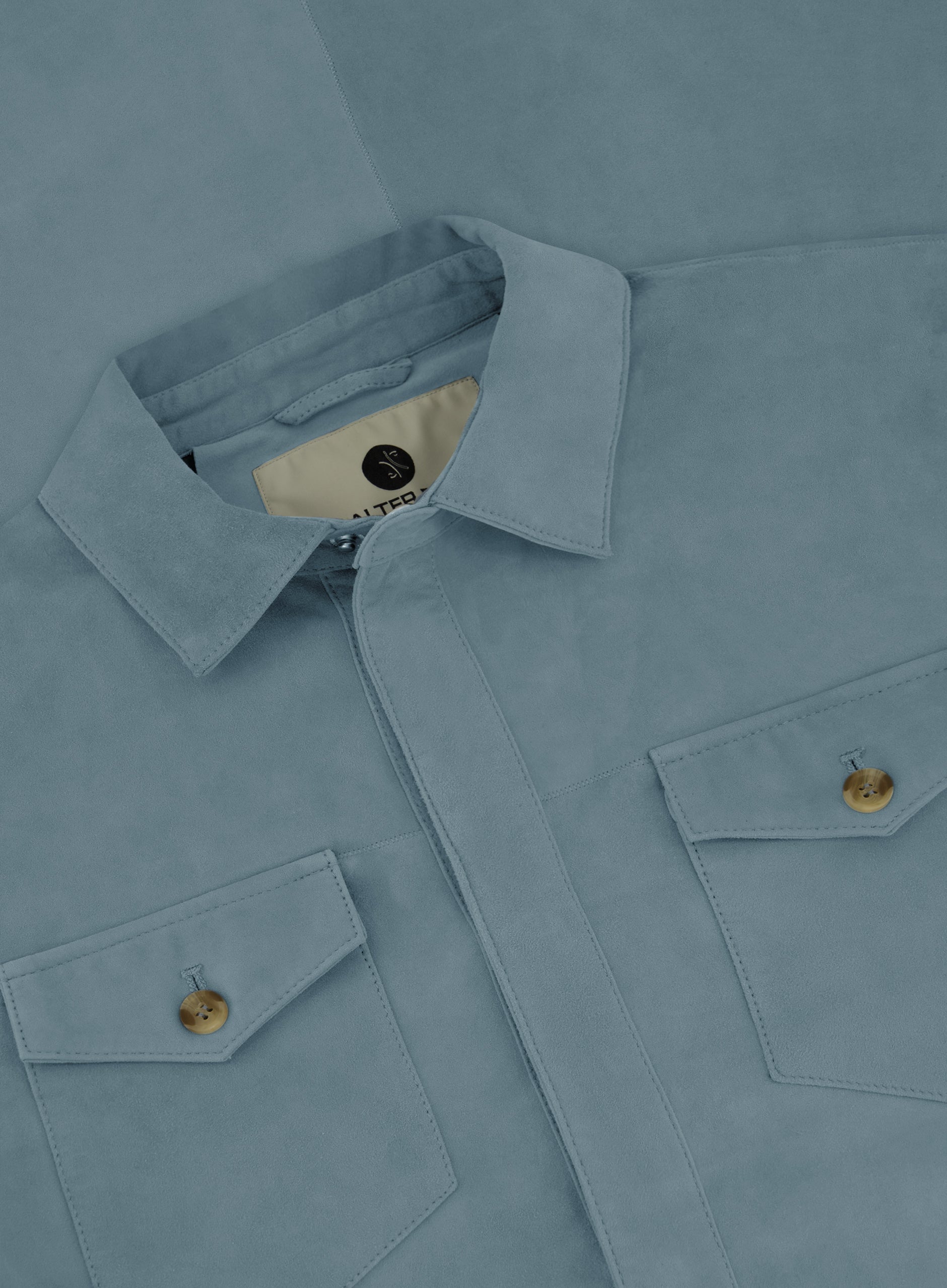 Rocco overshirt van suède | Blauw