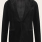 Slim-fit jasje van velours | Zwart