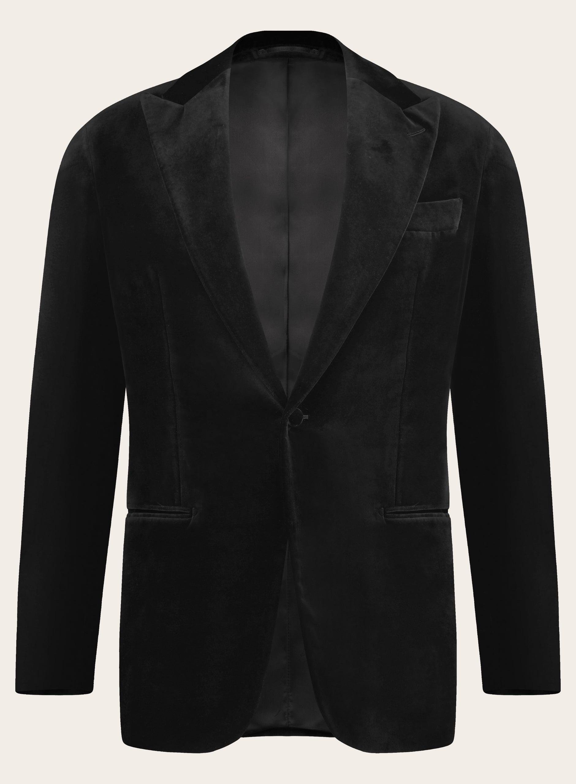Slim-fit jasje van velours | Zwart