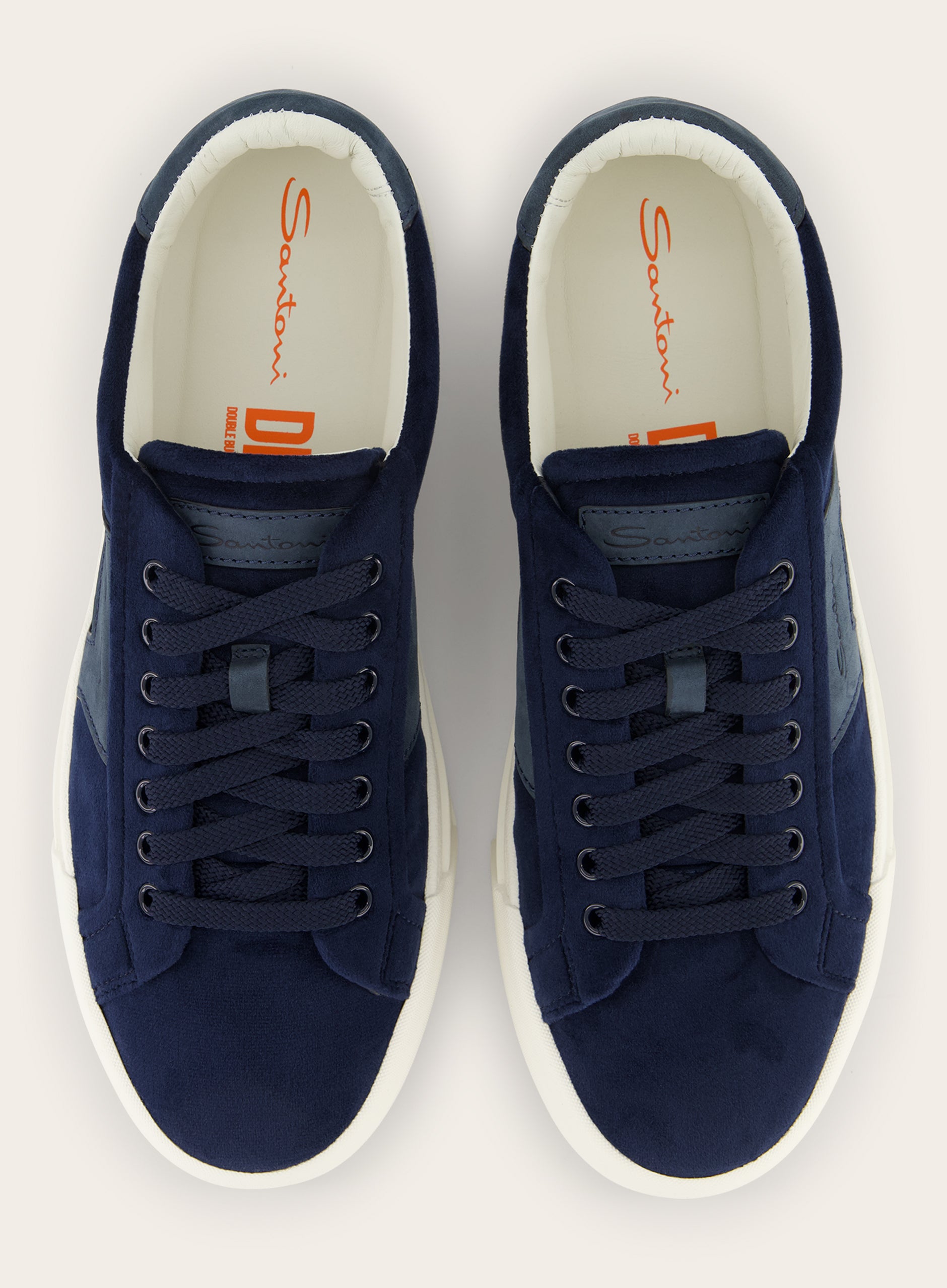 Double Buckle sneakers van velour | BLUE NAVY
