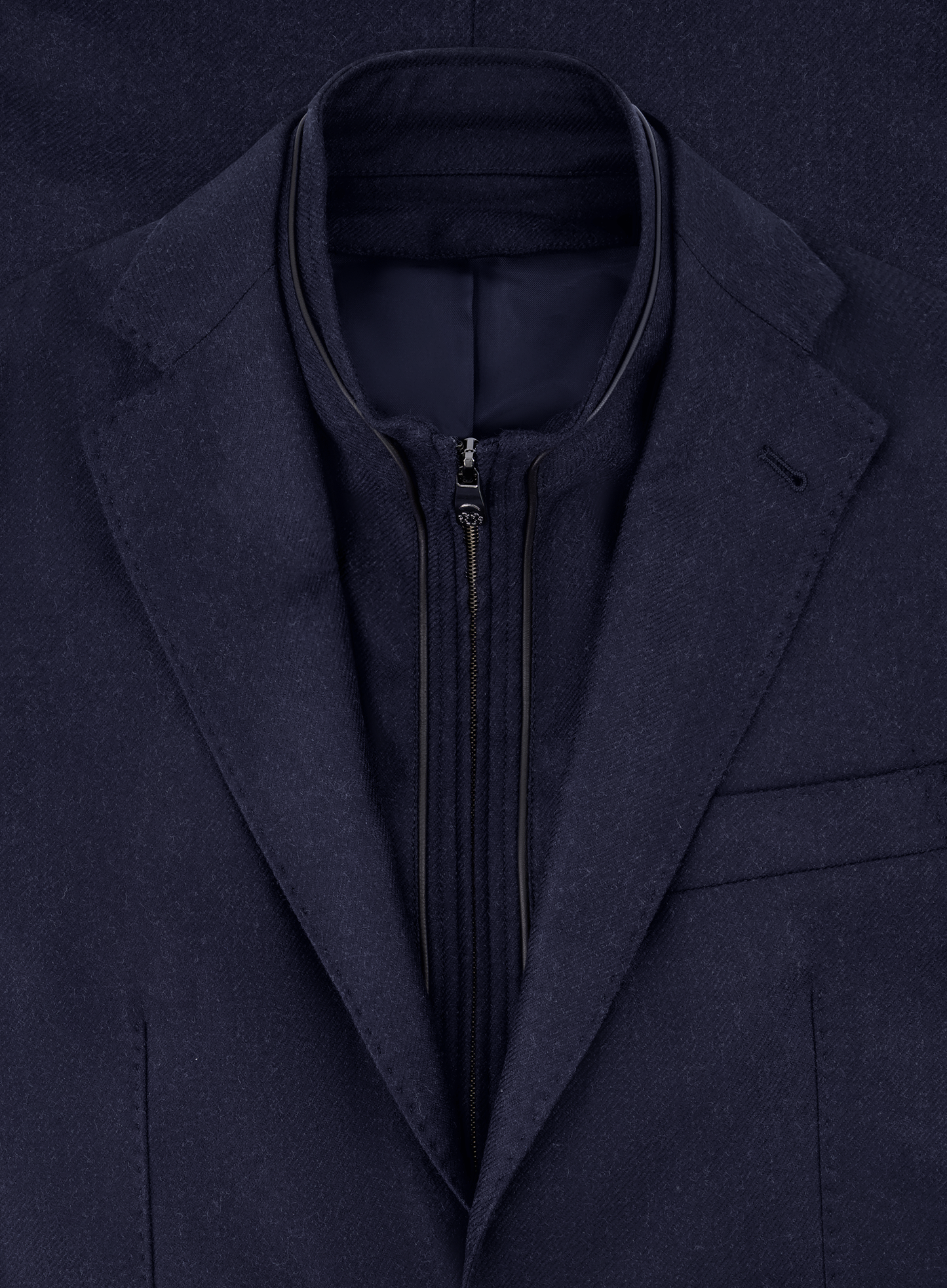 Jasje met uitneembare kraag van wol | FULL_WIDTH | BLUE NAVY