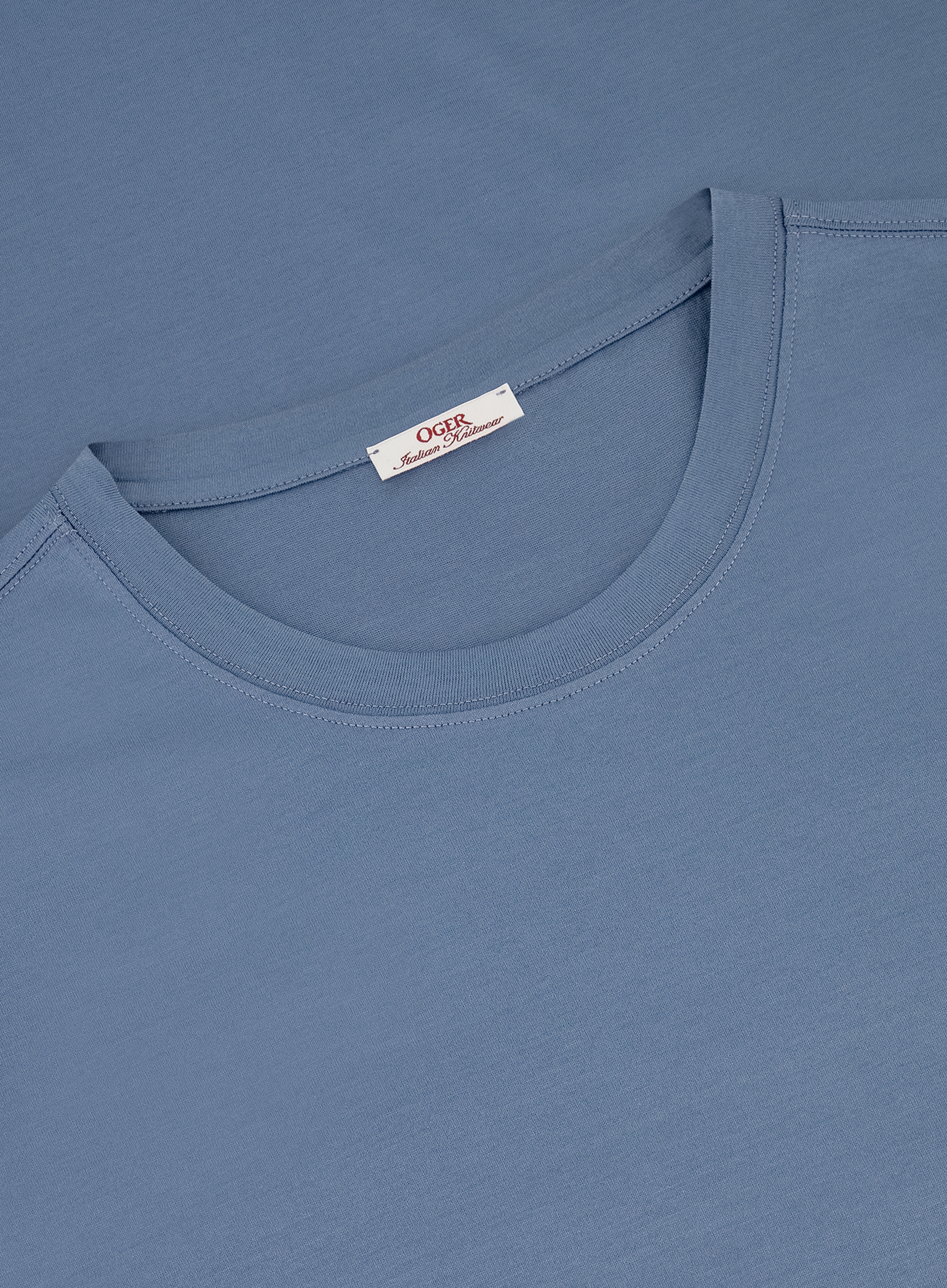 T-shirt van katoen | FULL_WIDTH | MID.BLAUW